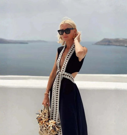 Vestido de Vacaciones con Escote en V