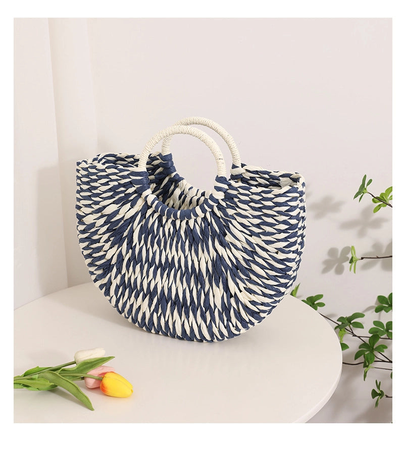Bolso de Playa con Trenzado Artesanal