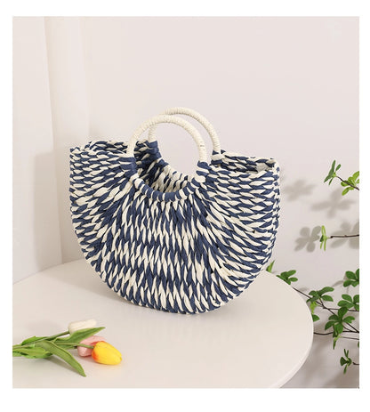 Bolso de Playa con Trenzado Artesanal