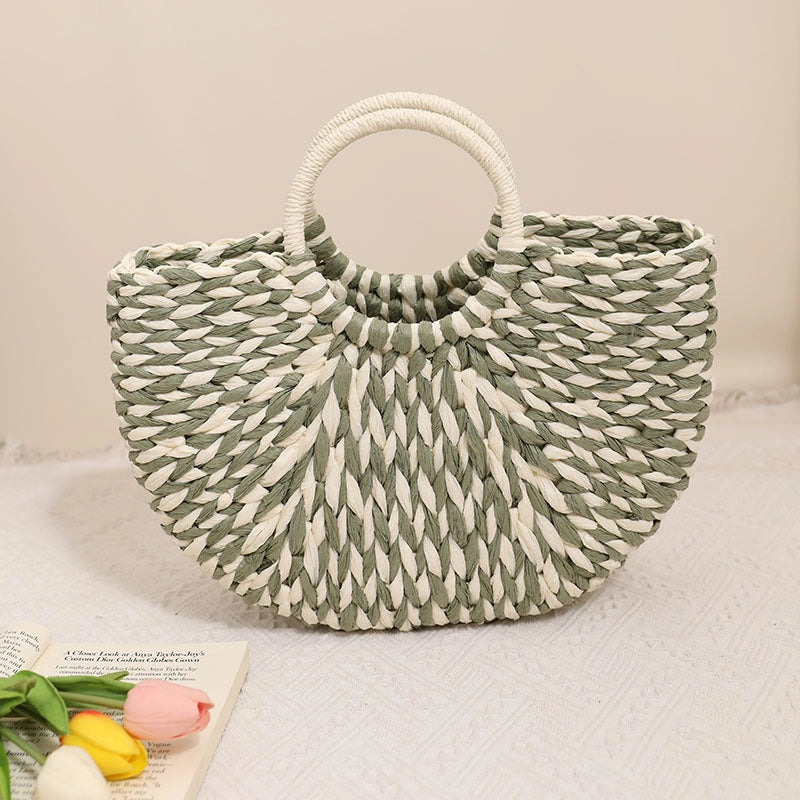 Bolso de Playa con Trenzado Artesanal