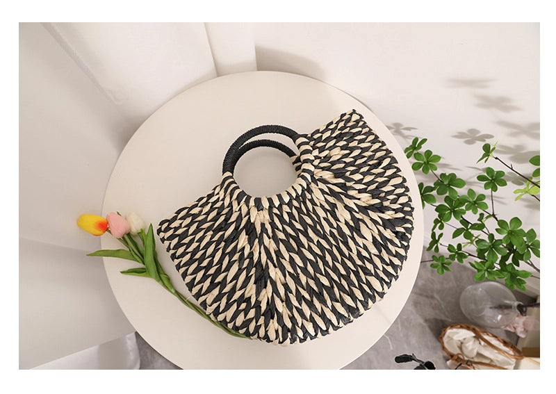 Bolso de Playa con Trenzado Artesanal