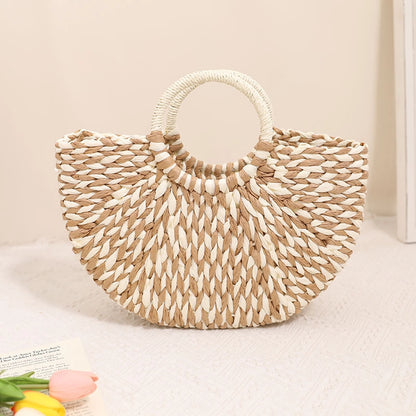 Bolso de Playa con Trenzado Artesanal