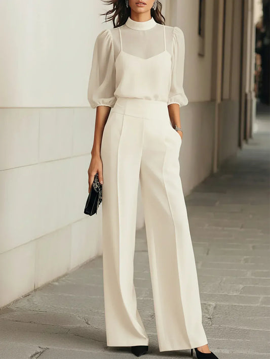 Ensemble 3 pièces mousseline noir Lissora — Constance